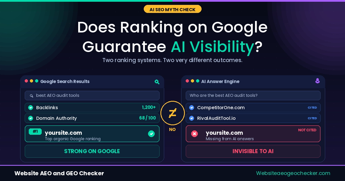 Does Ranking on Google Guarantee Visibility in AI-Driven Platforms?