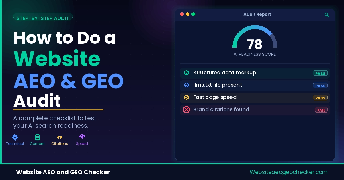 How to run a complete AEO and GEO audit in 8 steps?